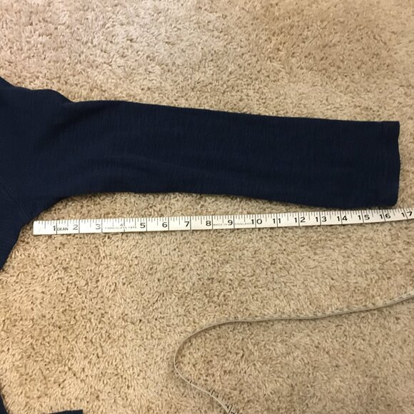 100% Cotton Bleu Gray Lace Shoulder 1/4 Button Down Dark Blue Top - XL - Picture 16 of 16